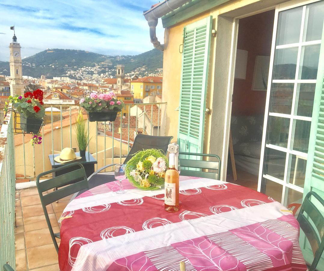La Croix - F3, Terrasse Vue Panoramique, Vieux-Nice Old Town And Terrace Exteriör bild