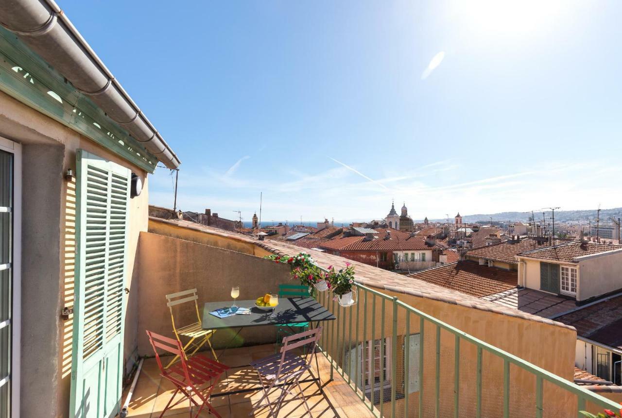 La Croix - F3, Terrasse Vue Panoramique, Vieux-Nice Old Town And Terrace Exteriör bild